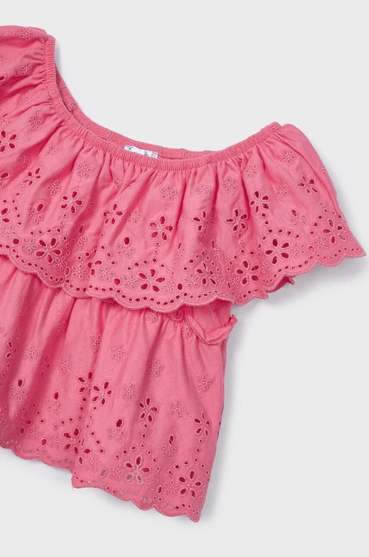 Dievča Detská bavlnená blúzka Mayoral 3145.6H.MINI ružová