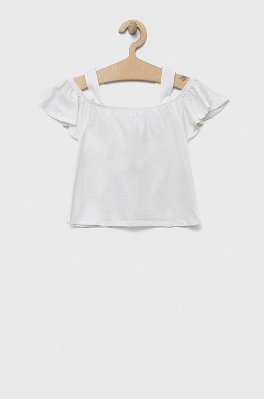 Dětská bavlněná halenka United Colors of Benetton krátký bílá 3096C10CA.G.SEASONAL
