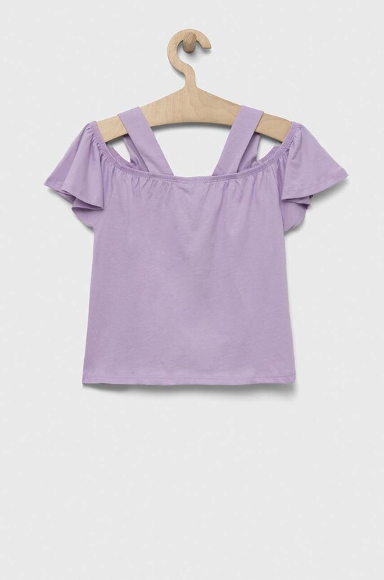 Dječja pamučna bluza United Colors of Benetton 3096C10CA.G.SEASONAL ljubičasta SS23