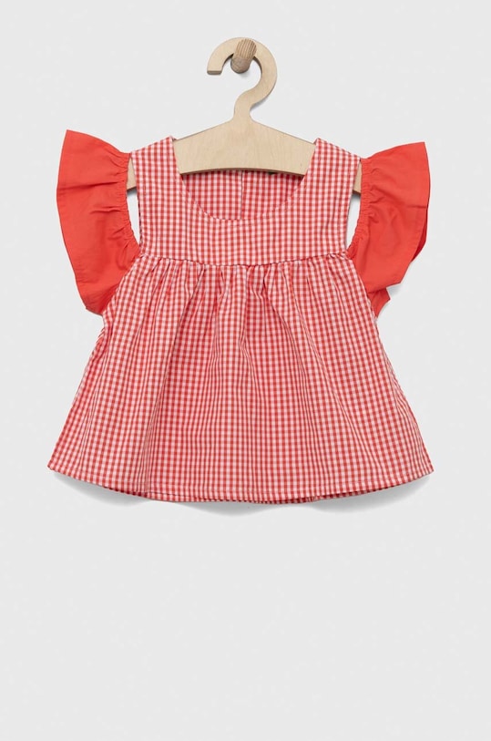 Otroška bombažna majica United Colors of Benetton Okrogel rdeča 57KTGQ011.P.SEASONAL