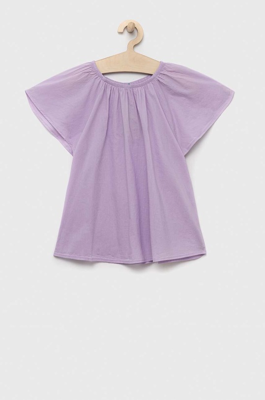 United Colors of Benetton bluzka bawełniana dziecięca casual fioletowy 5JO1CQ01K.G.SEASONAL