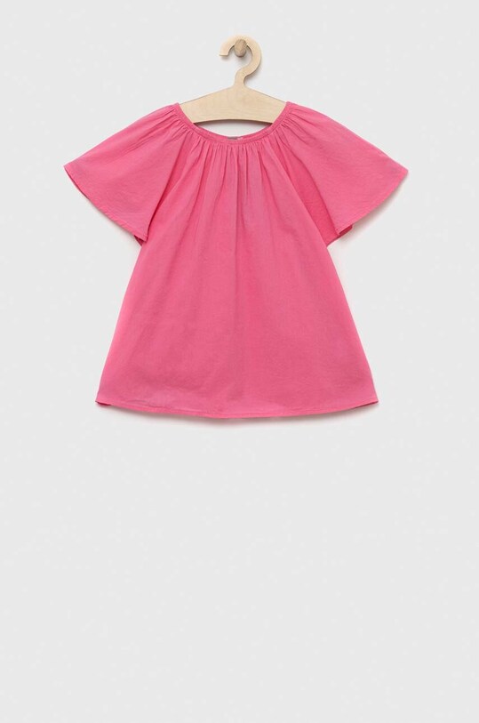 Детская хлопковая блузка United Colors of Benetton короткий розовый 5JO1CQ01K.G.SEASONAL