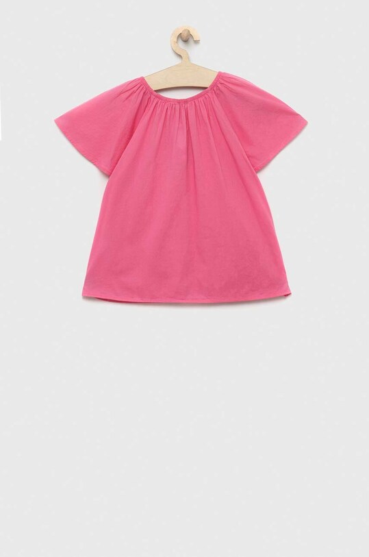 Детская хлопковая блузка United Colors of Benetton 5JO1CQ01K.G.SEASONAL розовый SS23