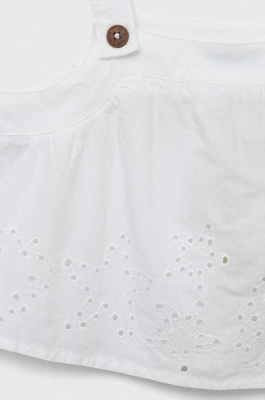 Fete United Colors of Benetton bluza de bumbac pentru copii 5JO1GH002.P.SEASONAL alb