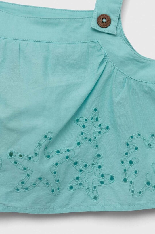 Дівчинка Дитяча бавовняна блузка United Colors of Benetton 5JO1GH002.P.SEASONAL бірюзовий