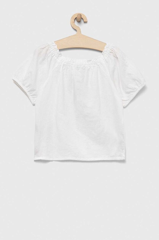 Παιδική λινή μπλούζα United Colors of Benetton 5OK4CQ01H.G.SEASONAL λευκό SS23