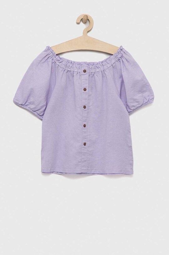 Дитяча льняна блузка United Colors of Benetton casual фіолетовий 5OK4CQ01H.G.SEASONAL