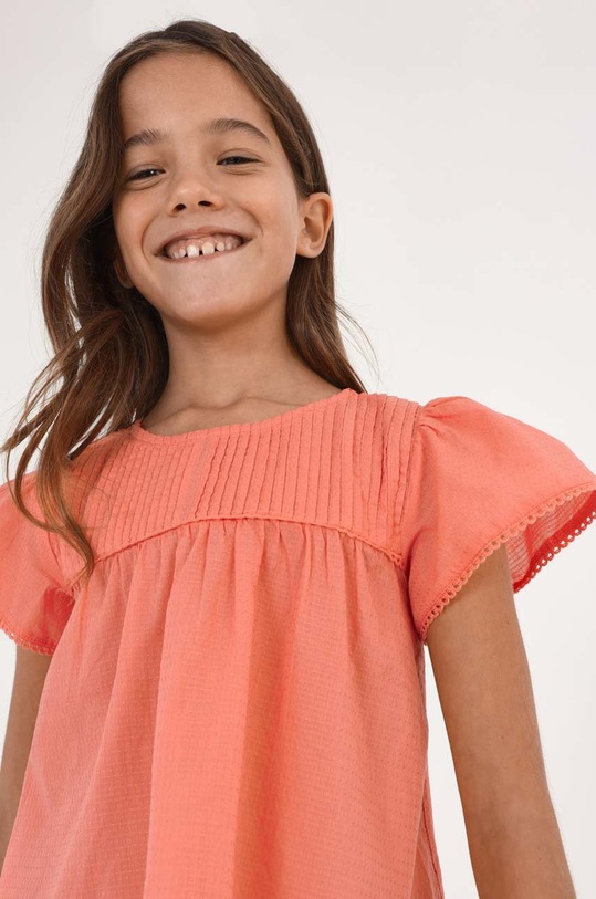 Fete Mayoral bluza de bumbac pentru copii 6193.8D.JUNIOR portocaliu