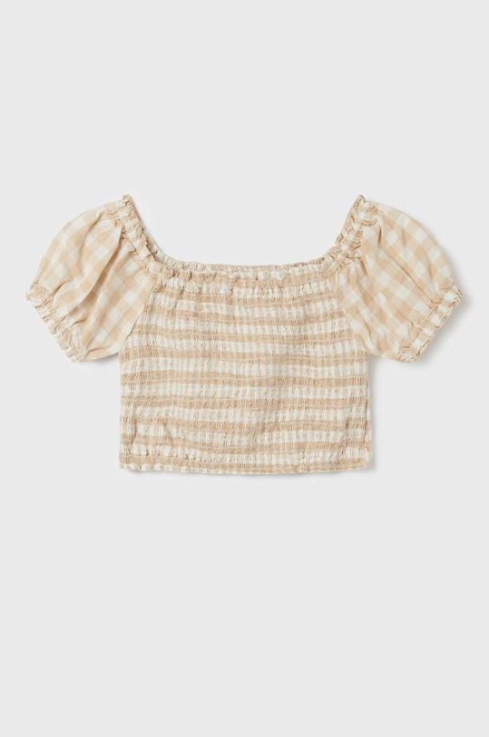 Παιδική βαμβακερή μπλούζα Mayoral μπεζ 6198.8G.JUNIOR