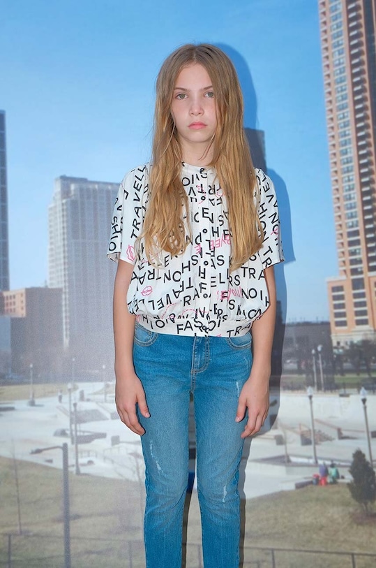 Sisley bluza copii fixat bej 5ZBVYQ00E.G.SEASONAL