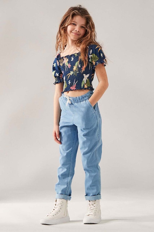 Детская хлопковая блузка Roxy тёмно-синий ERGKT03222