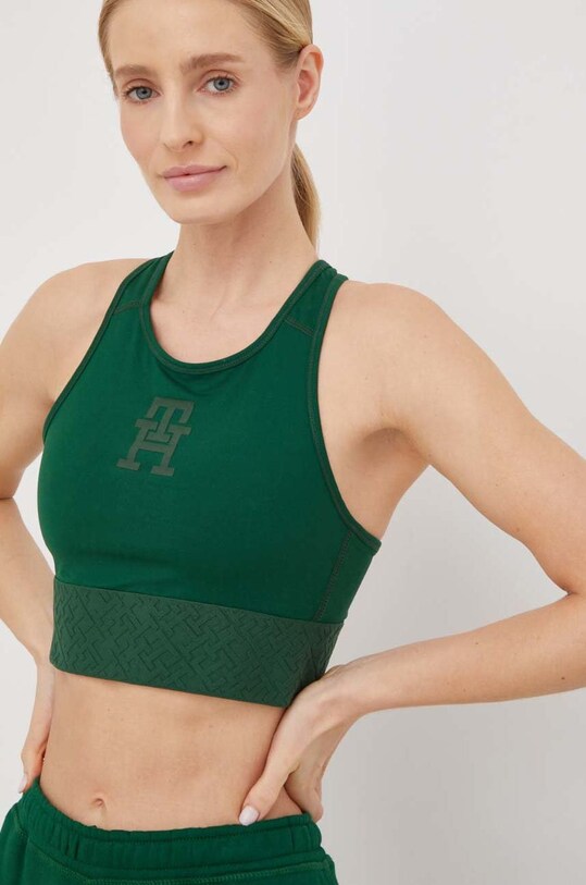 Sportovní podprsenka Tommy Hilfiger měkké zelená S10S101590.PPYX