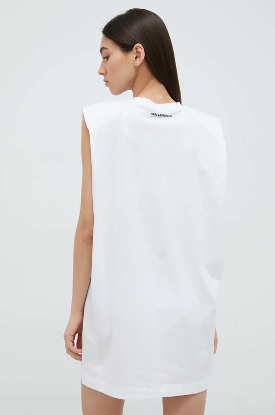 Bavlněné plážové šaty Karl Lagerfeld 230W2208 bílá SS23