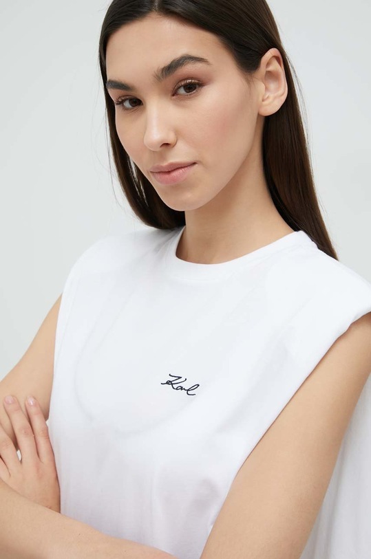 Bavlněné plážové šaty Karl Lagerfeld bílá 230W2208