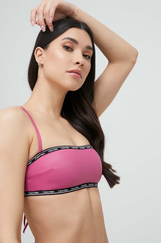 Calvin Klein biustonosz kąpielowy fioletowy KW0KW01980.PPYX