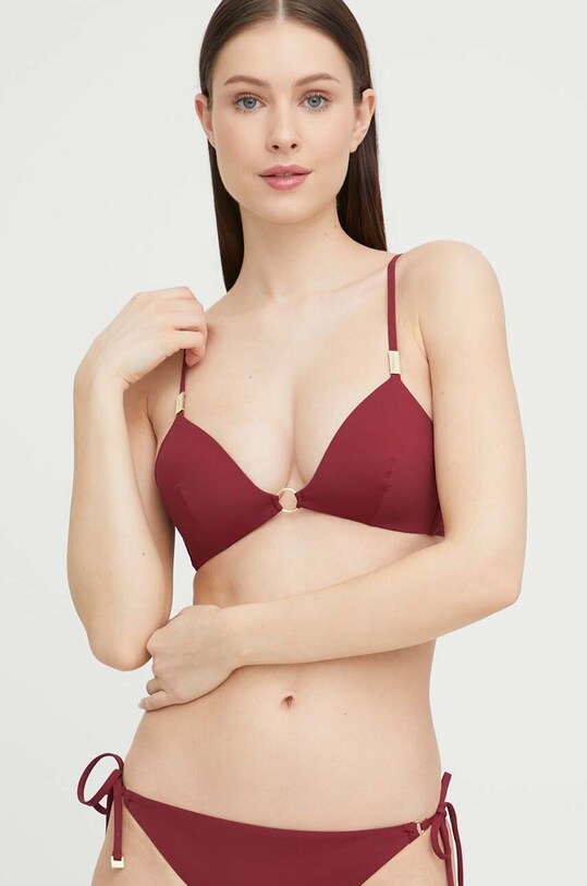 Calvin Klein biustonosz kąpielowy KW0KW02061.PPYX bordowy SS23