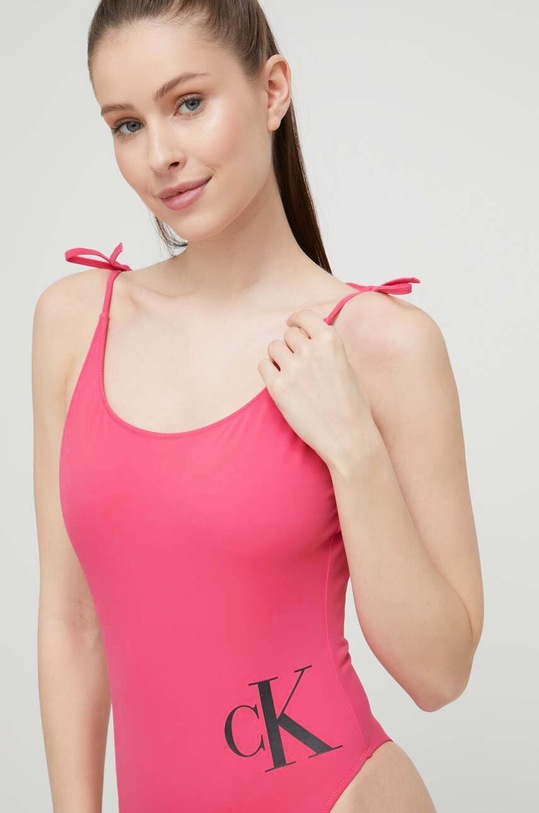 Odzież Calvin Klein jednoczęściowy strój kąpielowy KW0KW02087.PPYX fioletowy