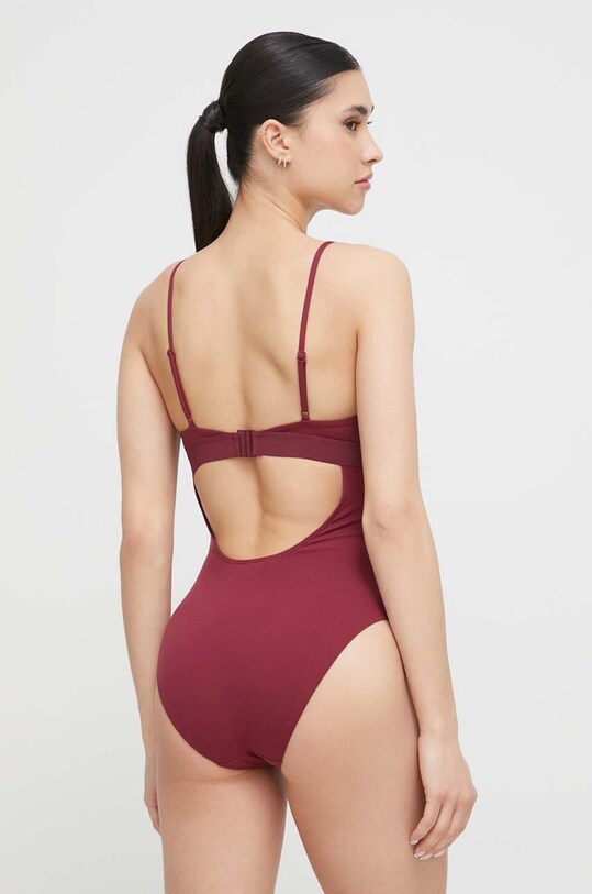 Calvin Klein jednoczęściowy strój kąpielowy KW0KW02137.PPYX bordowy SS23
