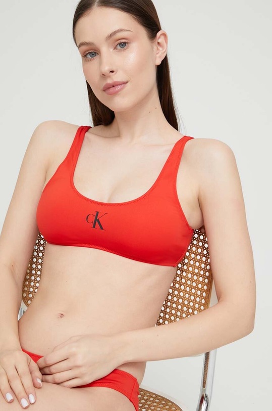 Odzież Calvin Klein biustonosz kąpielowy KW0KW01971.PPYX czerwony