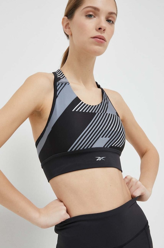 Športová podprsenka Reebok bez kostíc čierna HT4941