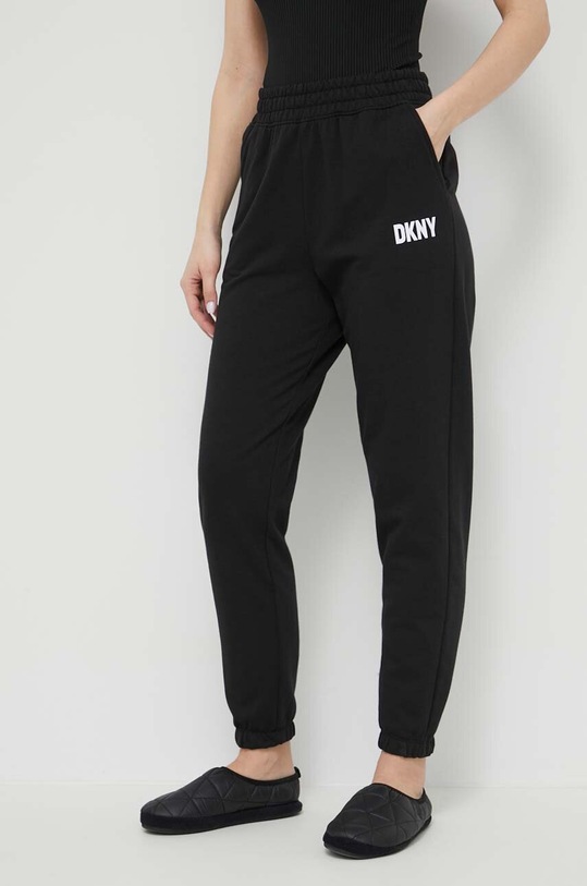 Dkny spodnie piżamowe dzianina czarny YI2822629