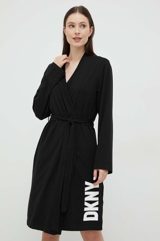 Dkny szlafrok nadruk czarny YI2122635