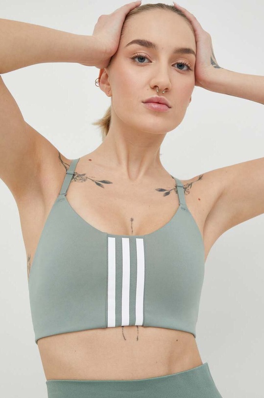 adidas Performance biustonosz sportowy Aeroimpact bez fiszbinów zielony HS2898