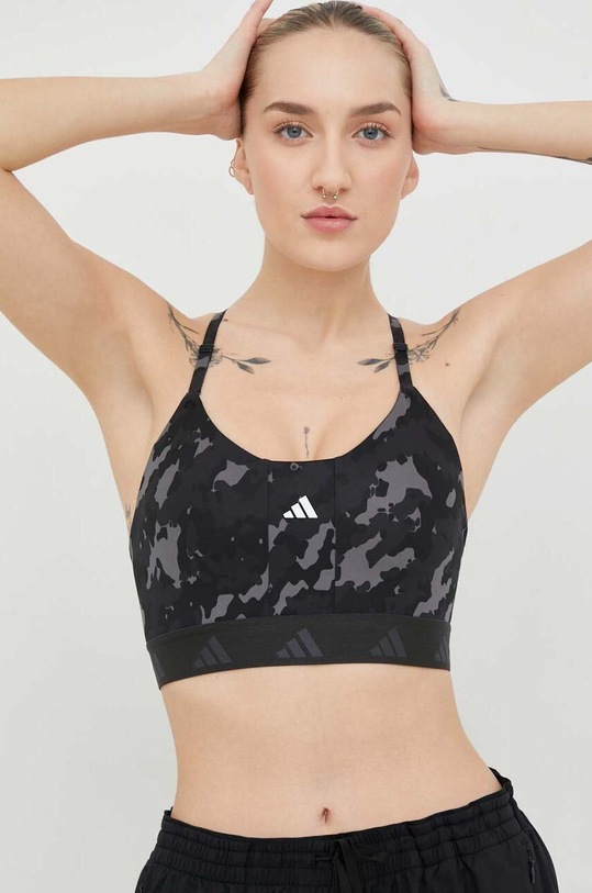 adidas Performance biustonosz sportowy AeroReact bez fiszbinów czarny HS7269