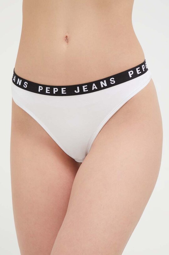 Pepe Jeans stringi dzianina biały PLU10920.800