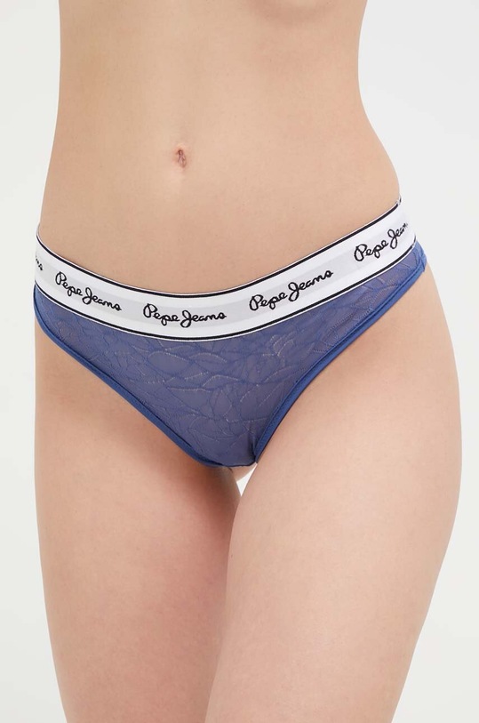 Στρινγκ Pepe Jeans πλεκτό ύφασμα μπλε PLU10932.594