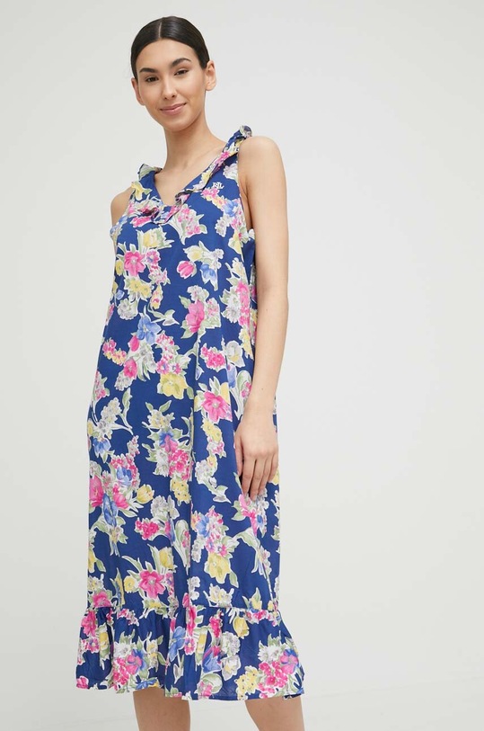 Lauren Ralph Lauren koszula nocna tkanina granatowy ILN22237