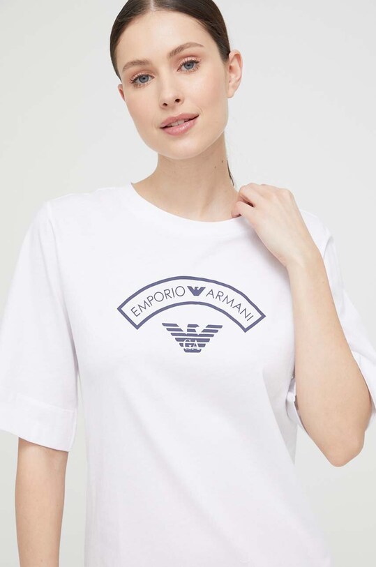 Βαμβακερό νυχτικό Emporio Armani Underwear λευκό 164687.3R255