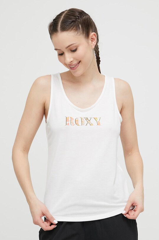 Top πιτζάμας Roxy πλεκτό ύφασμα λευκό ERJZT05475