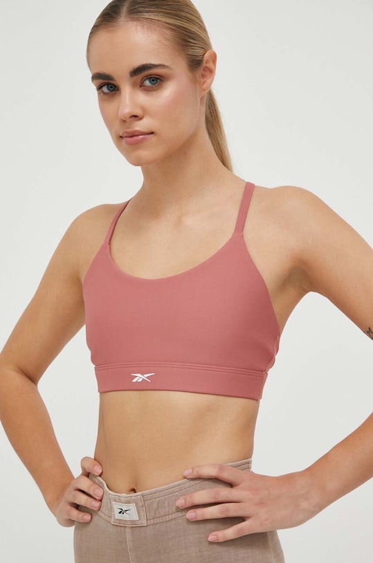 Podprsenka na jogu Reebok bez kostíc oranžová IA1974