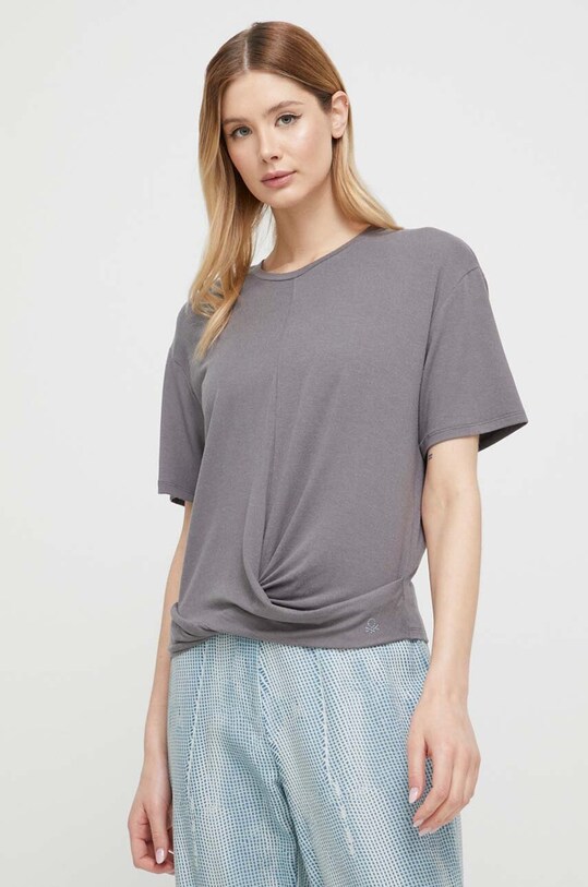 Горнище на пижама с къси ръкави United Colors of Benetton 3JZN3M03K.69W сив SS23