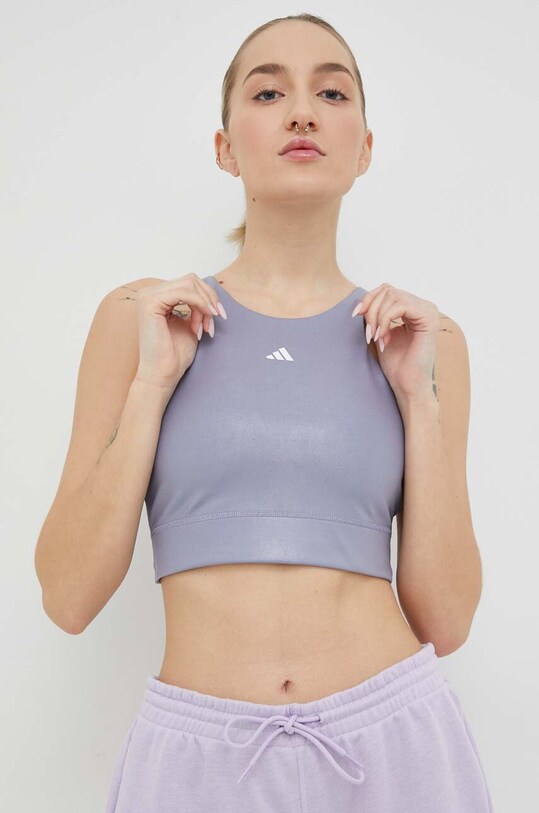 Αθλητικό σουτιέν adidas Performance Powerimpact χωρίς μεταλλικές μπανέλες μπλε HS5888