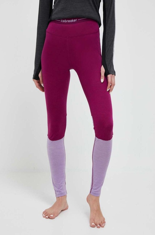Icebreaker legginsy funkcyjne 125 ZoneKnit Planet friendly fioletowy IB0A56H68221