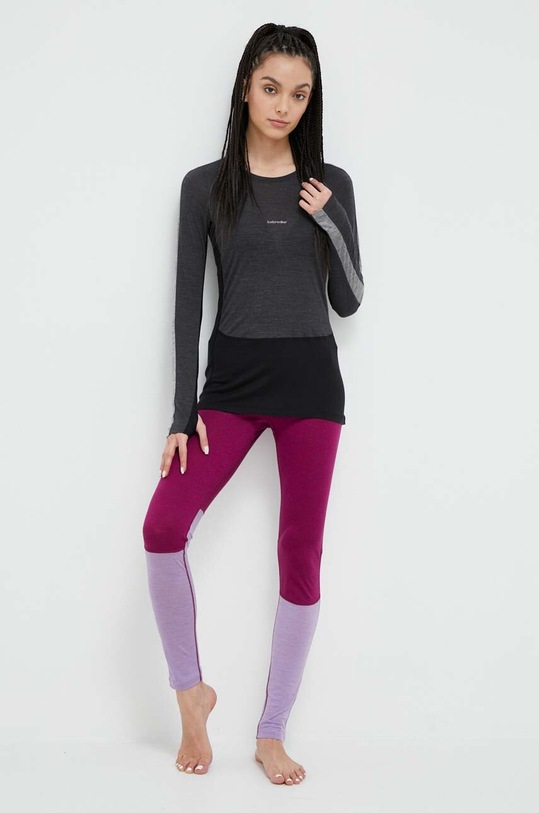 Icebreaker legginsy funkcyjne 125 ZoneKnit IB0A56H68221 fioletowy SS23