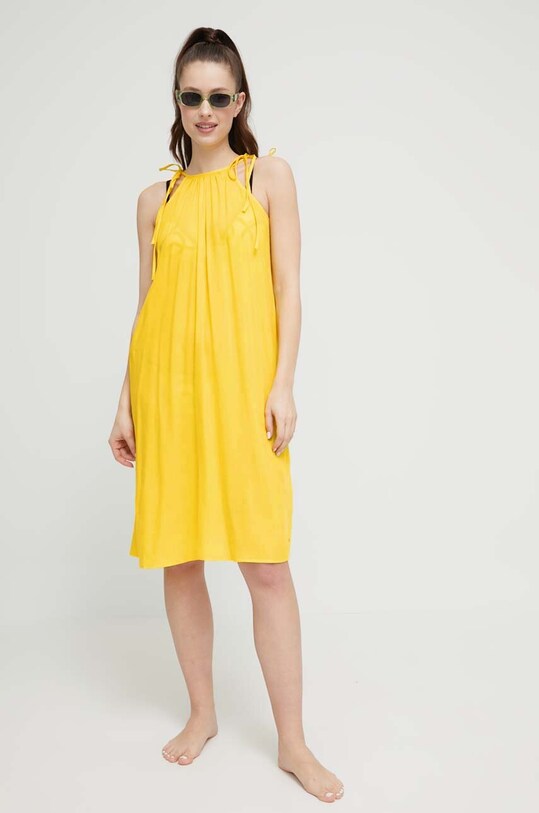 Odzież Tommy Hilfiger sukienka plażowa UW0UW04614.PPYX żółty
