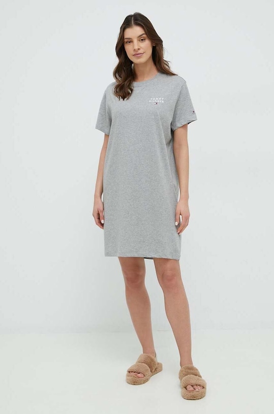 Tommy Hilfiger koszula nocna bawełniana UW0UW04526.PPYX szary SS23