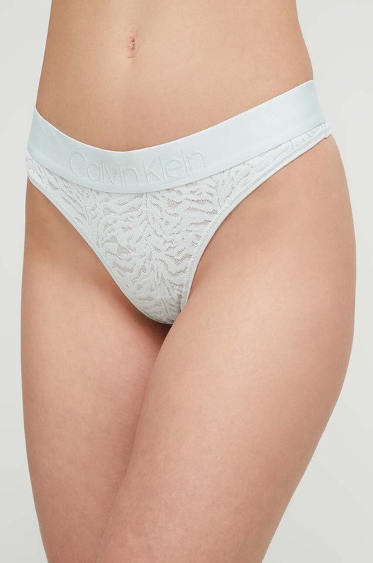Calvin Klein Underwear stringi koronka zielony 000QF7287E.PPYX