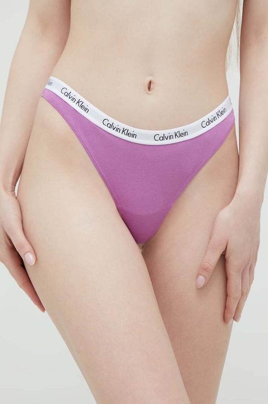 Calvin Klein Underwear stringi 3-pack dzianina multicolor 000QD3587E.PPYX
