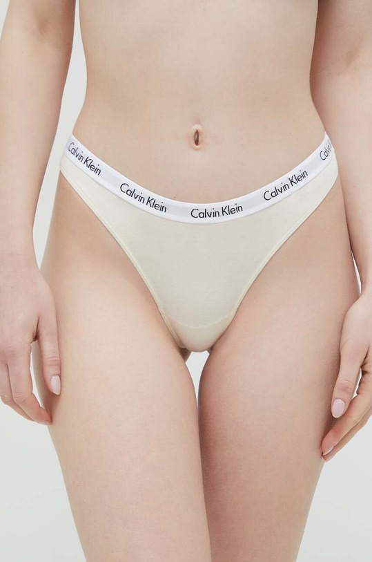 Odzież Calvin Klein Underwear stringi 3-pack 000QD3587E.PPYX multicolor