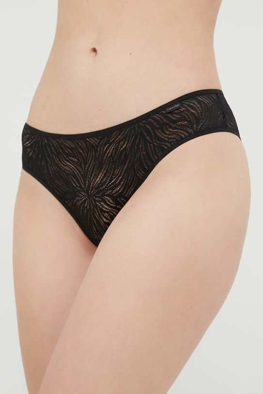 Σλιπ Calvin Klein Underwear πλεκτό ύφασμα μαύρο 000QF6879E.PPYX