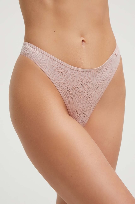Calvin Klein Underwear stringi koronka różowy 000QF6878E.PPYX
