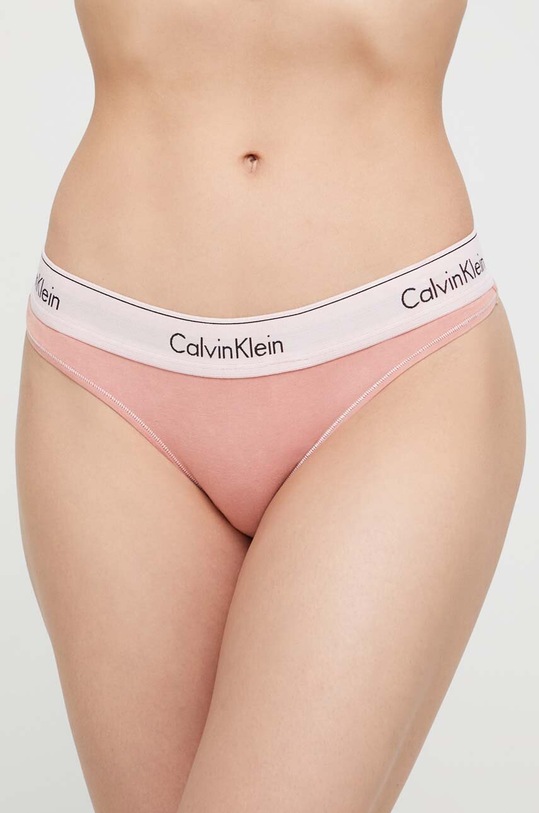 Calvin Klein Underwear stringi dzianina pomarańczowy 000QF7208E.PPYX