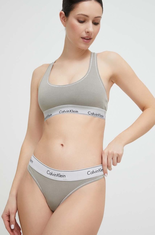 Odzież Calvin Klein Underwear stringi 000QF7208E.PPYX szary