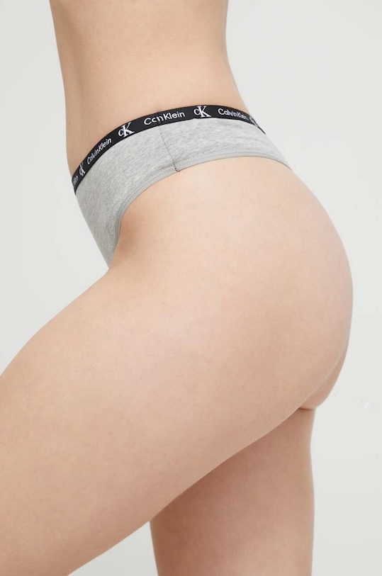 Odzież Calvin Klein Underwear stringi 2-pack 000QD3990E.PPYX szary