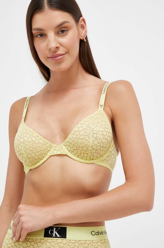Σουτιέν Calvin Klein Underwear πλεκτό ύφασμα πράσινο 000QF7173E.PPYX