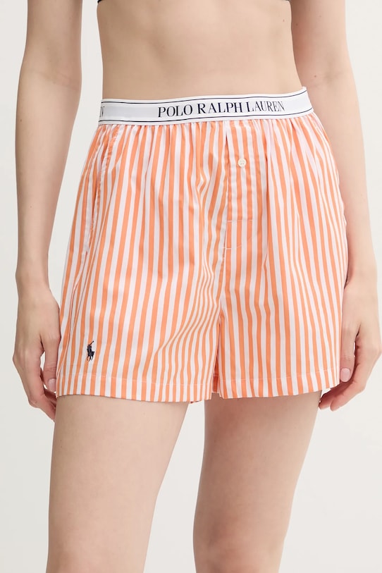 Βαμβακερή πιτζάμα σορτς Polo Ralph Lauren πορτοκαλί 4P7015